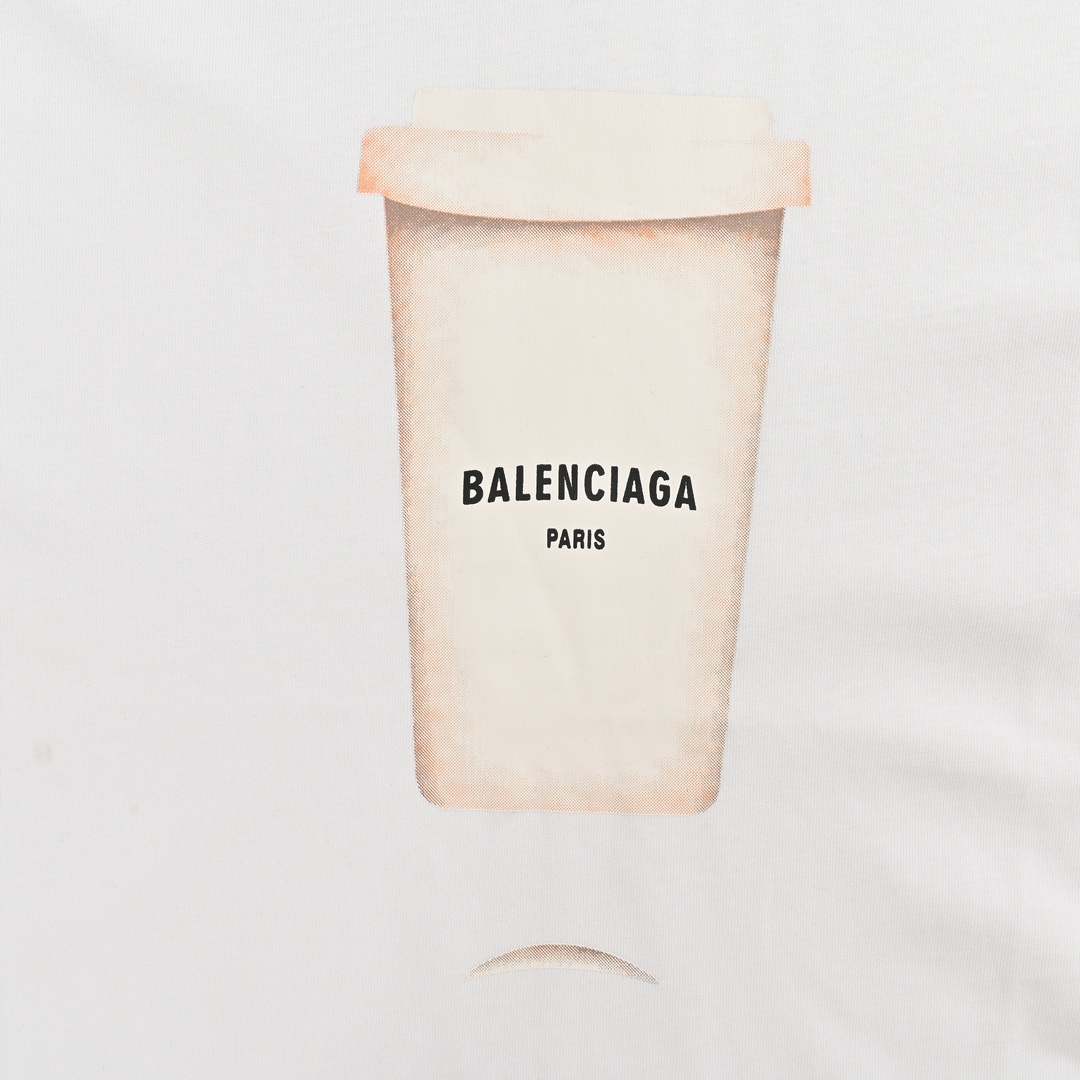 Balenciaga/巴黎世家 24ss 饮料水杯印花短袖