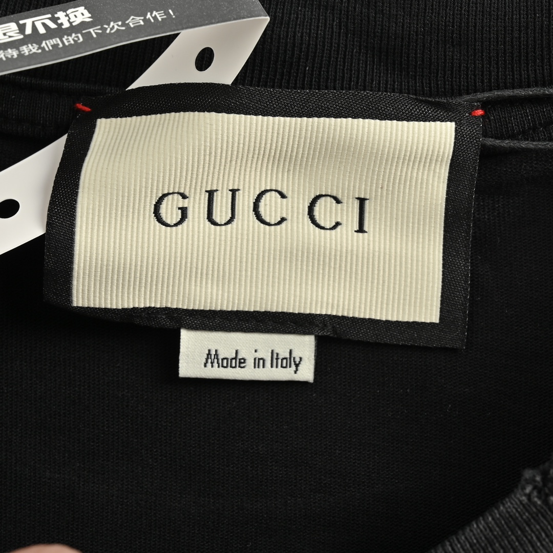 Gucci/古驰 24ss 手绘涂鸦双G水洗短袖