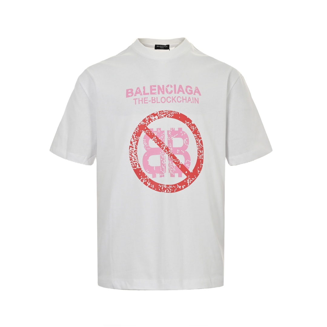 Balenciaga/巴黎世家 24ss 双B禁止通行印花短袖