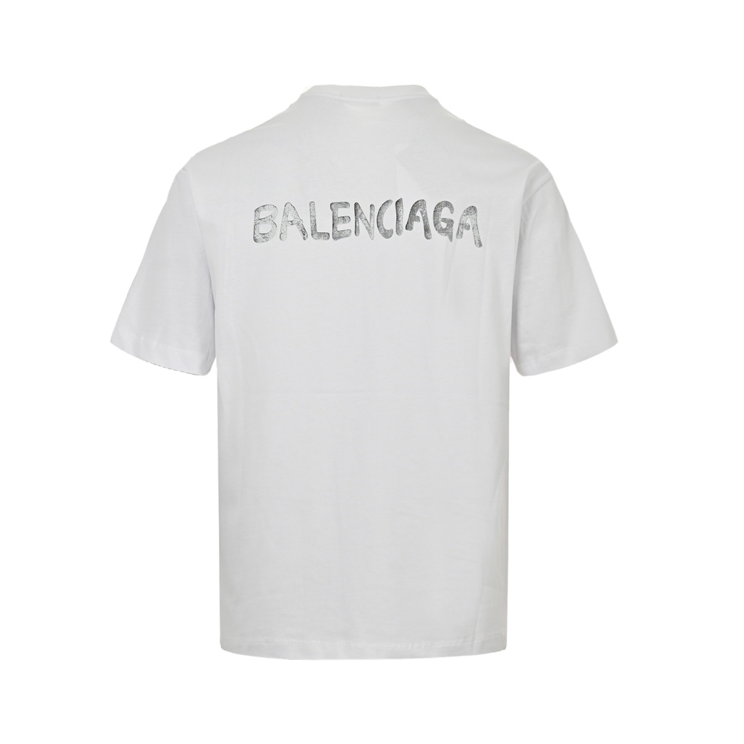 Balenciaga/巴黎世家 24ss 前后字母logo印花短袖