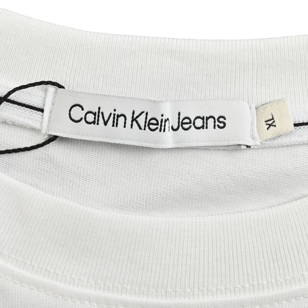 Calvin Klein CK刺绣压花长袖T恤 印花 刺绣一体的工艺