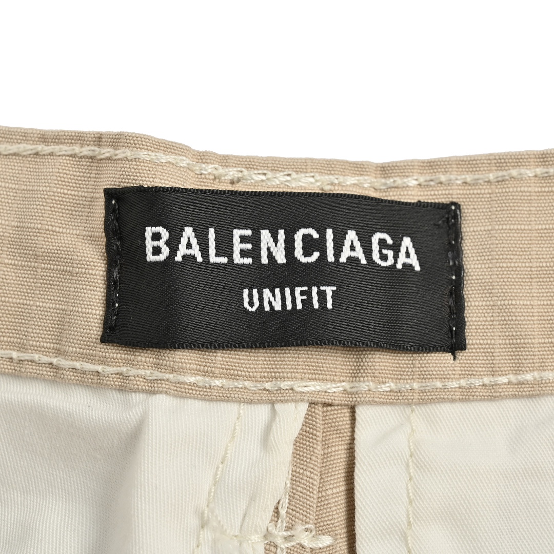 Balenciaga/巴黎世家 24ss 手绘脏脏格子面料工装牛仔短裤