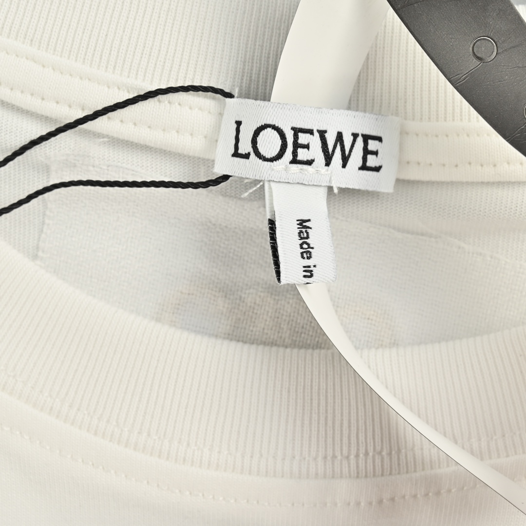 Loewe/罗意威 24ss 拼色编花织带短袖