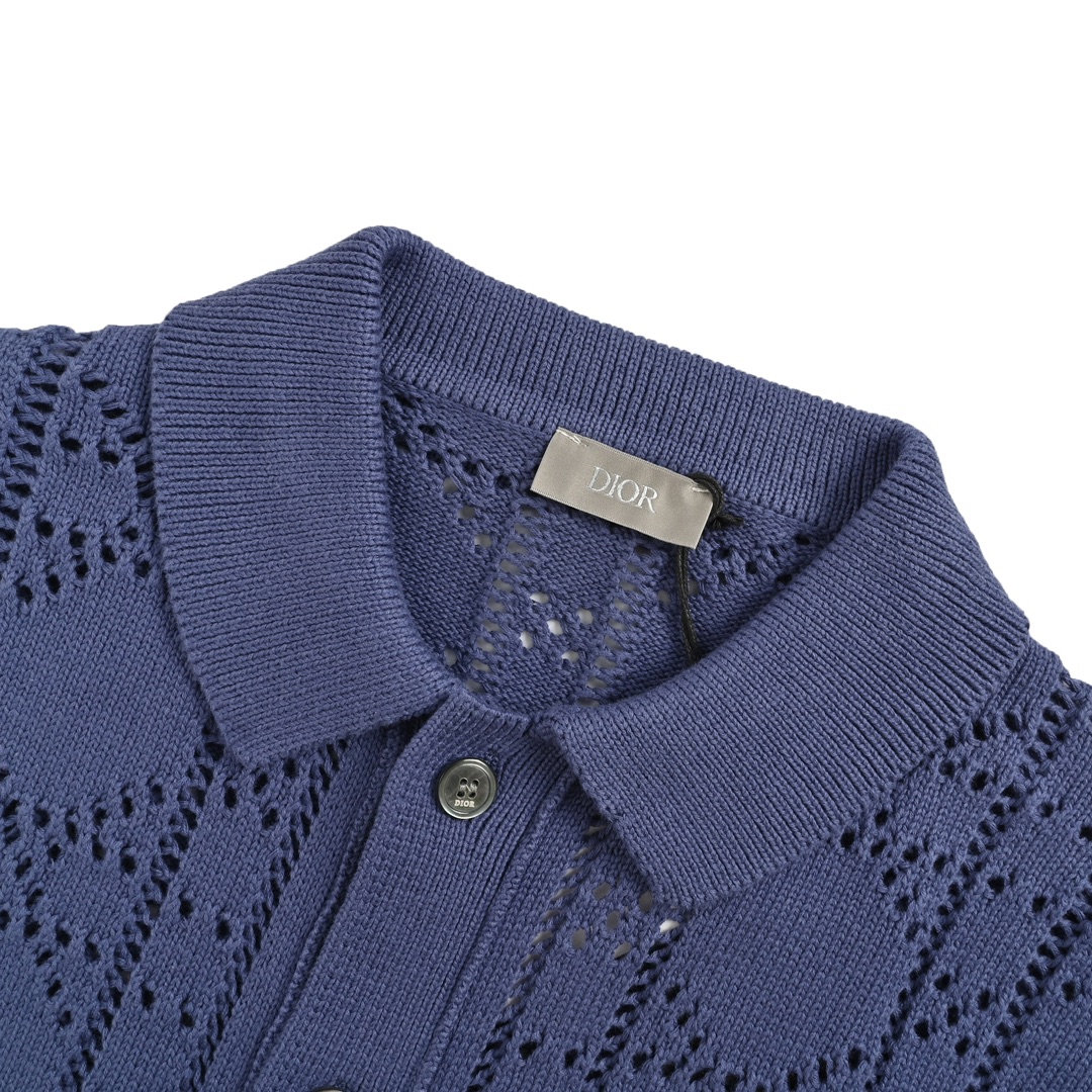 Dior/迪奥 24ss 镂空针织短袖开衫 这款短袖衬衫致敬经典的