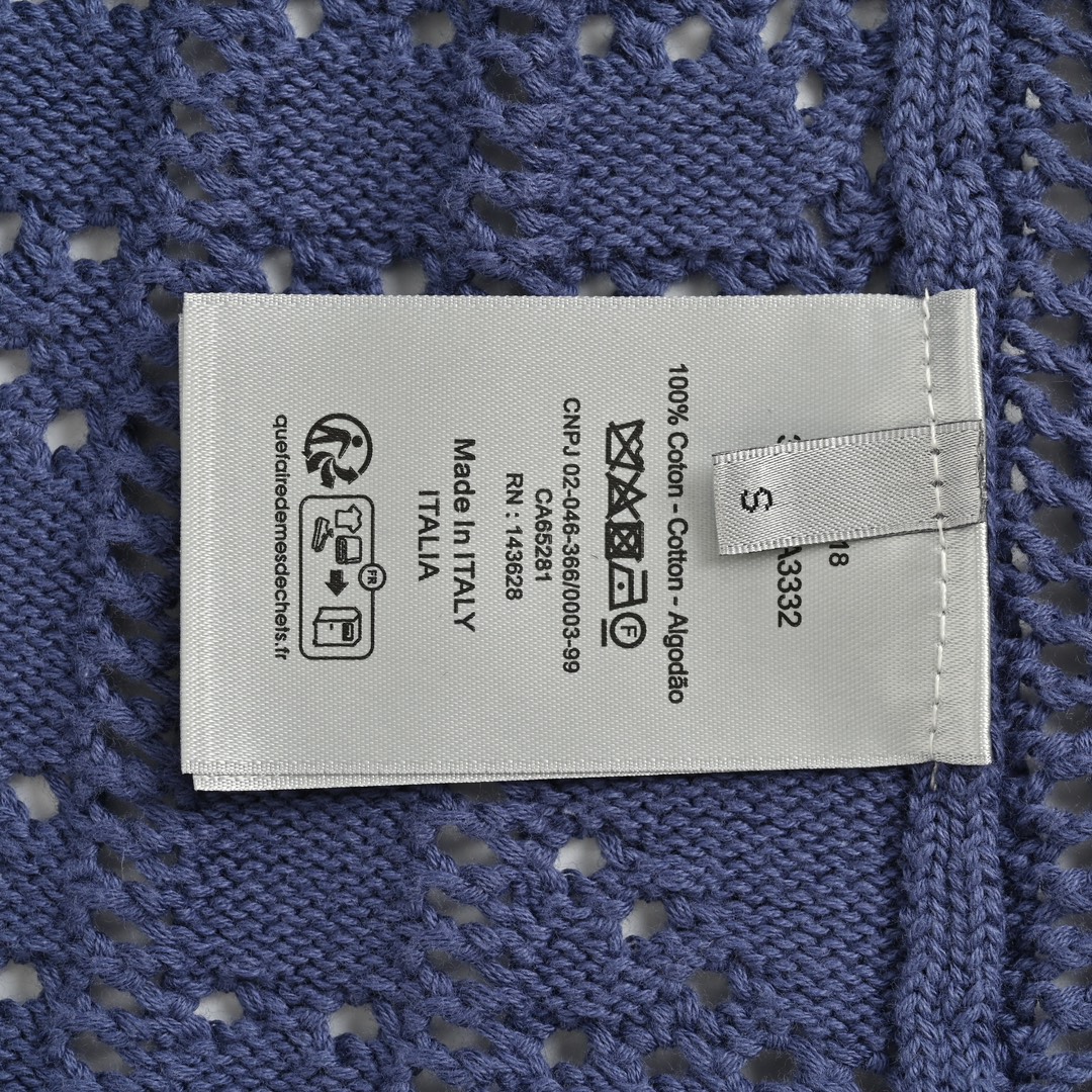 Dior/迪奥 24ss 镂空针织短袖开衫 这款短袖衬衫致敬经典的