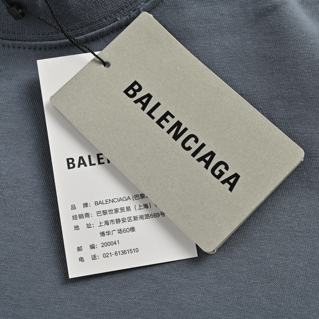 Balenciaga/巴黎世家 字母裂纹印花短袖