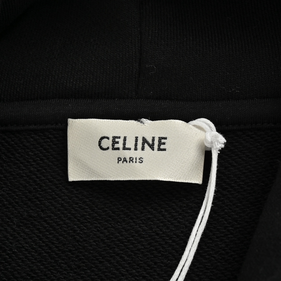 Celine/赛琳 裂纹印花连帽卫衣 采用400克双股鱼鳞毛圏卫衣料