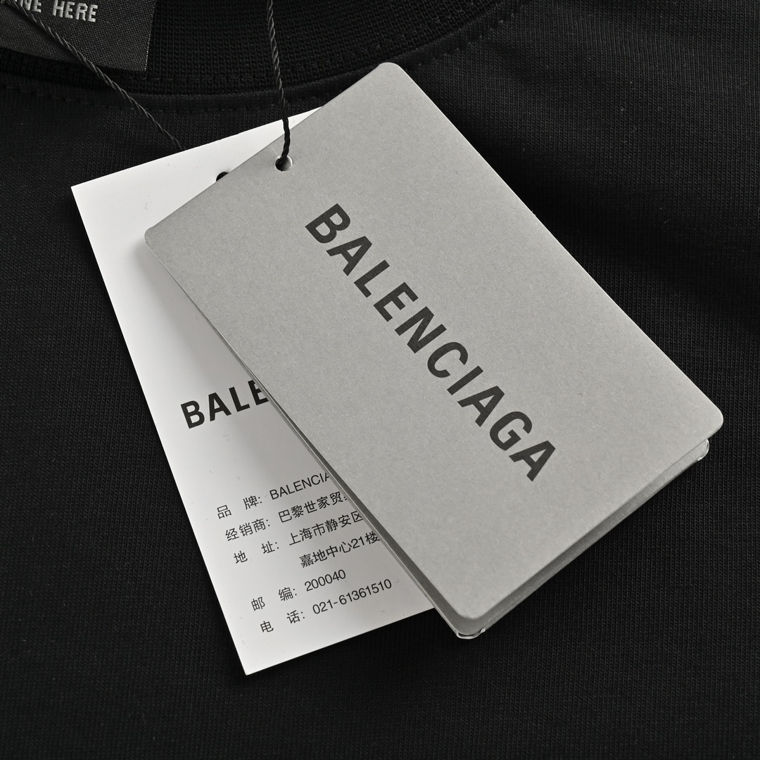 Balenciaga/巴黎世家 24ss 集结印花后背胶条印花短袖