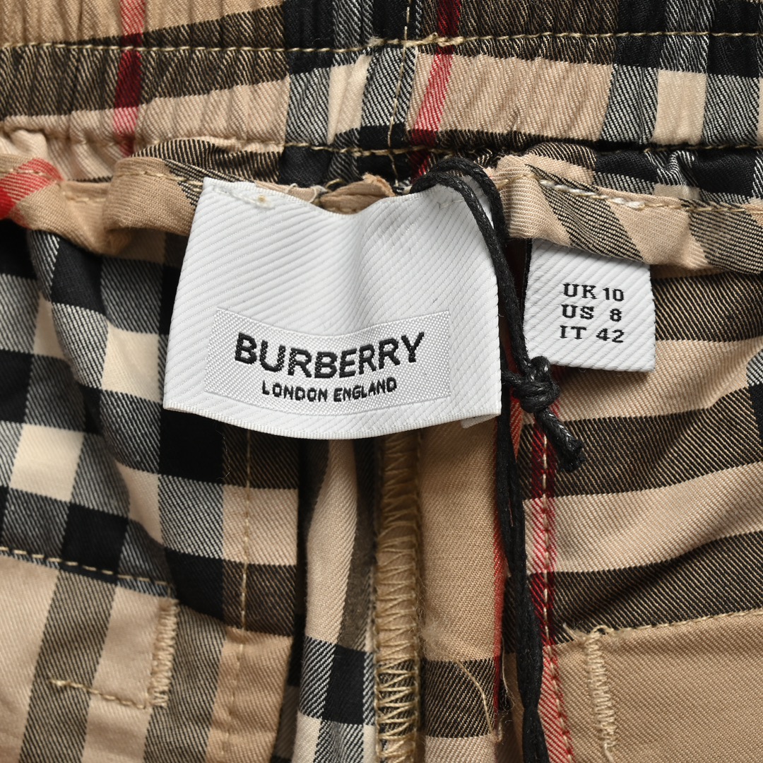 Burberry/巴宝莉 经典黑边织带格纹短裤