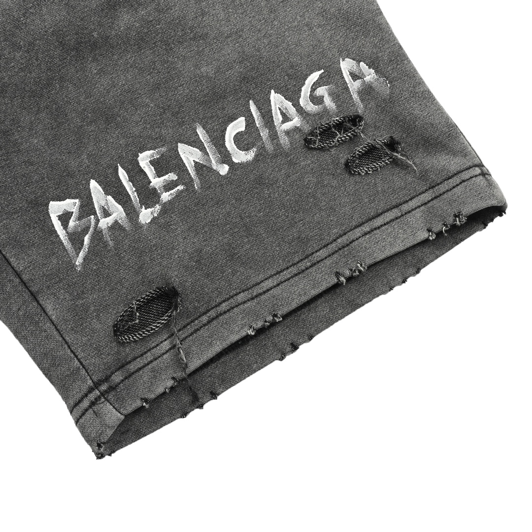 Balenciaga/巴黎世家 手绘破坏短裤