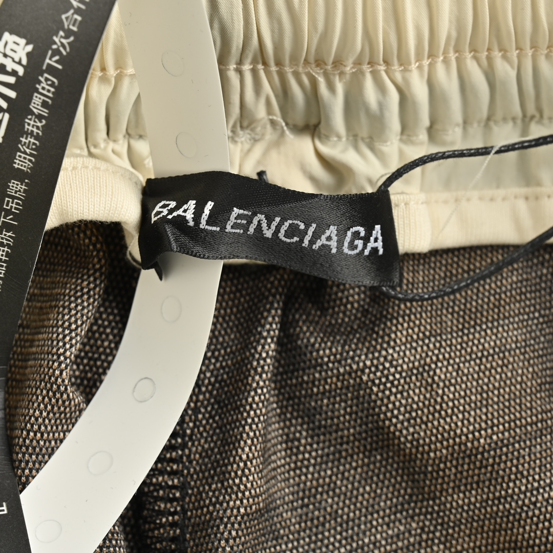 Balenciaga/巴黎世家 24ss 字母印花格纹长裤 刺绣