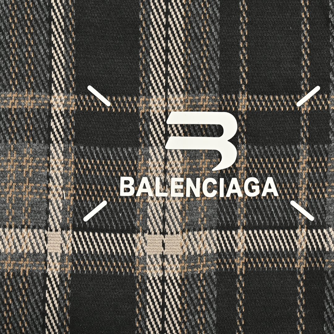 Balenciaga/巴黎世家 24ss 字母印花格纹长裤 刺绣