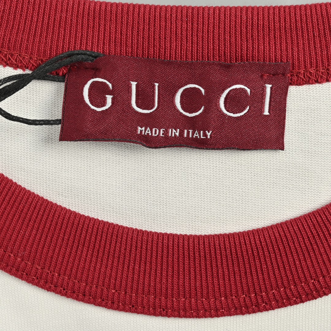 Gucci /古驰 24ss 1921撞色刺绣拼接短袖 最新夏日 logo刺绣T恤