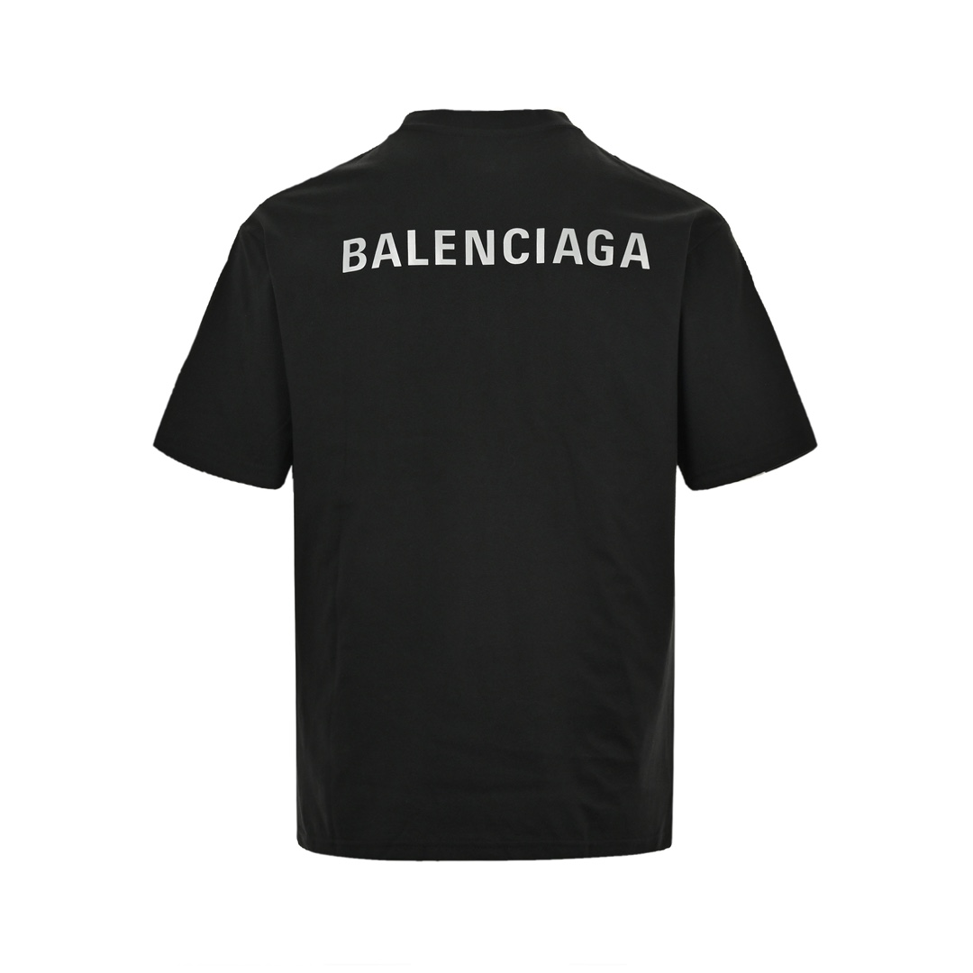 Balenciaga/巴黎世家 24ss 前后反光字母印花短袖