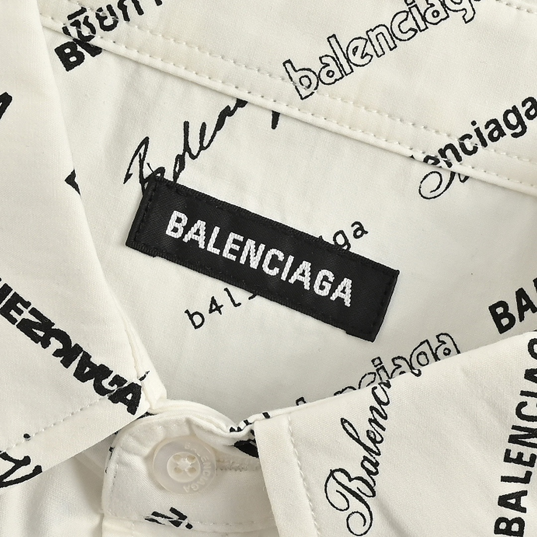 Balenciaga/巴黎世家 23ss 满幅英文字母长袖衬衫