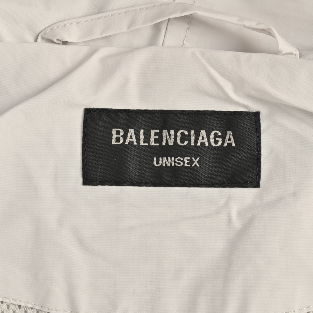 Balenciaga/巴黎世家 3B红白拼接连帽冲锋衣夹克外套