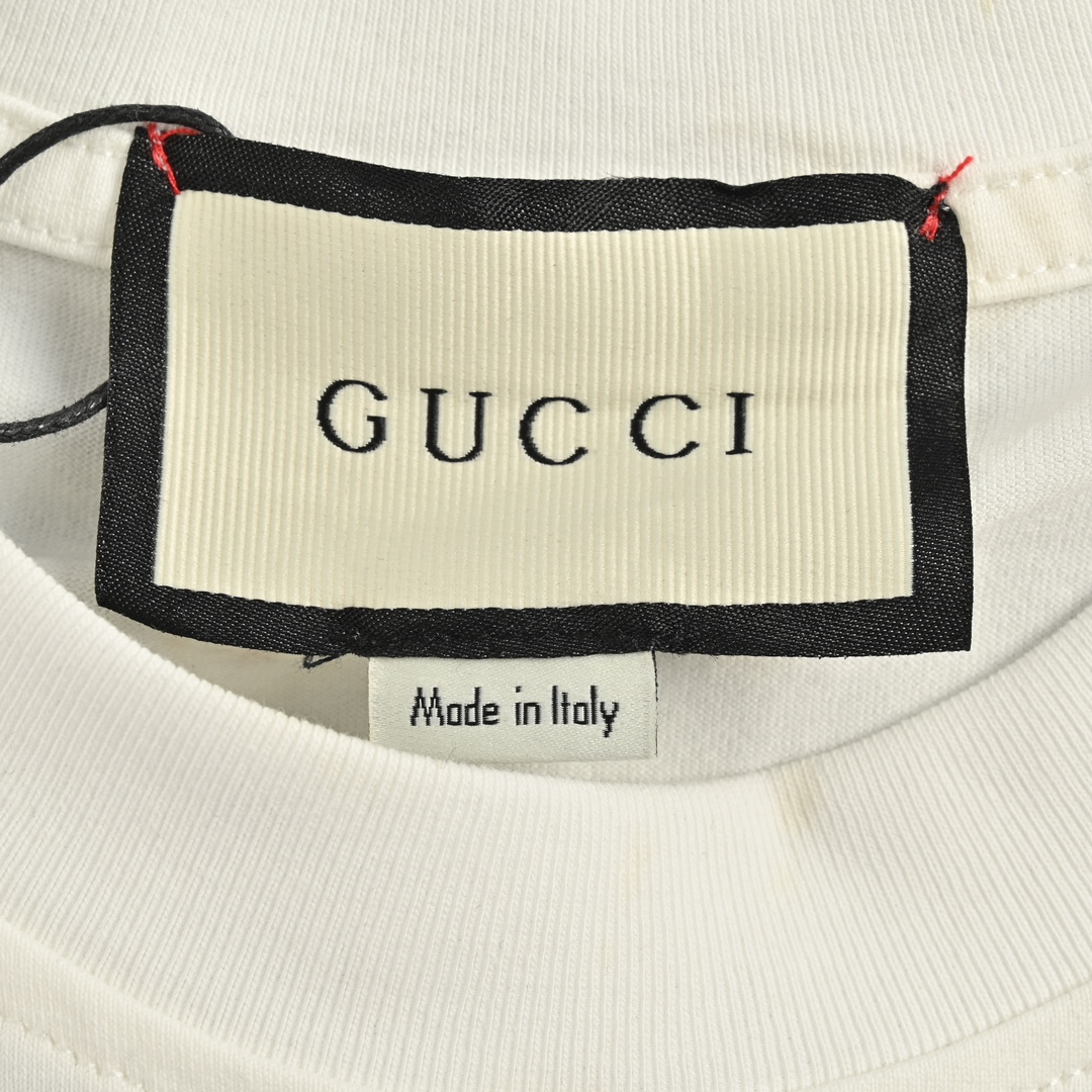 Gucci/古驰 24ss 贴布刺绣小狮子logo短袖 春夏古驰新款最顶级的品质专柜原单短袖