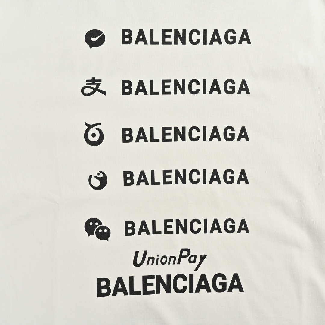 Balenciaga/巴黎世家 24Fw 支付方式印花长袖T恤