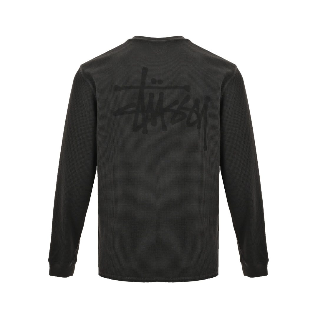 Stussy/斯图西 23Fw 字母印花华夫格长袖T恤