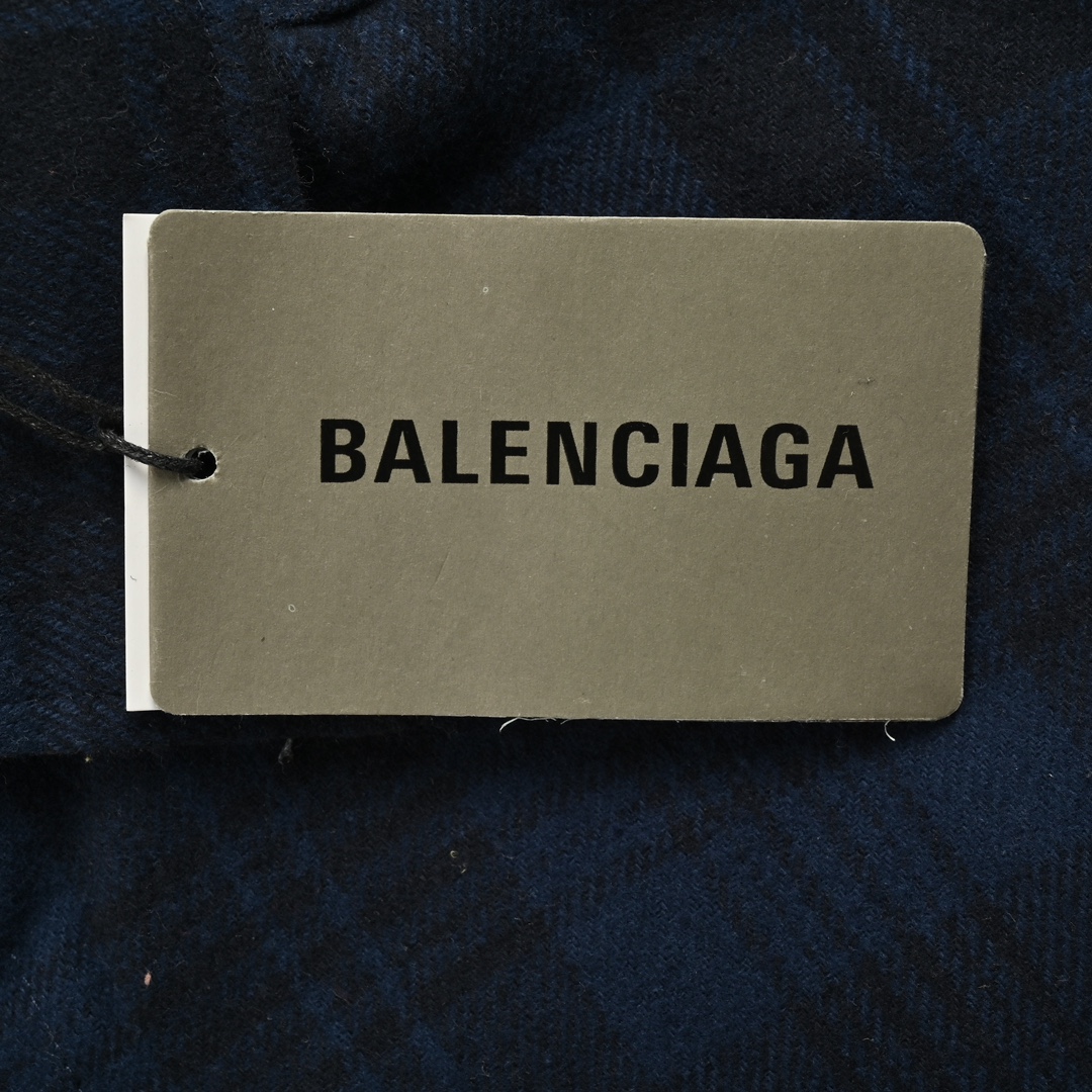 Balenciaga/巴黎世家 双面格子廓形衬衫 定制棉质格纹法兰绒