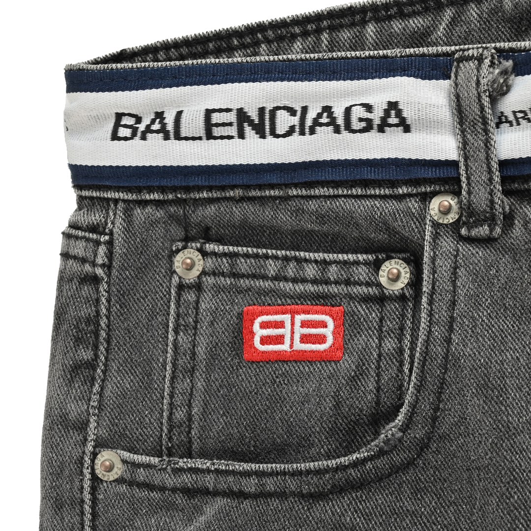 Balenciaga/巴黎世家 腰间字母织带牛仔裤