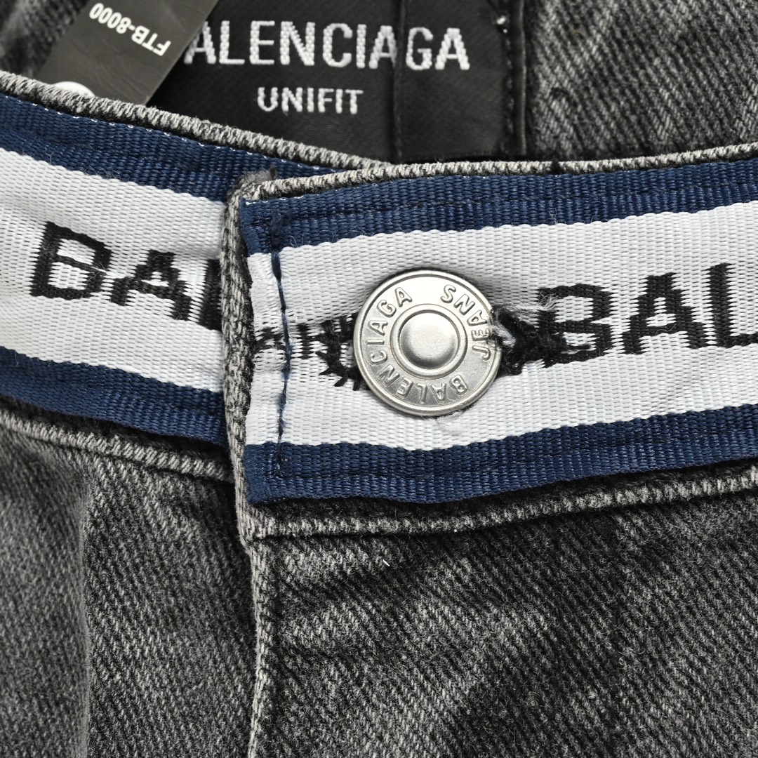 Balenciaga/巴黎世家 腰间字母织带牛仔裤