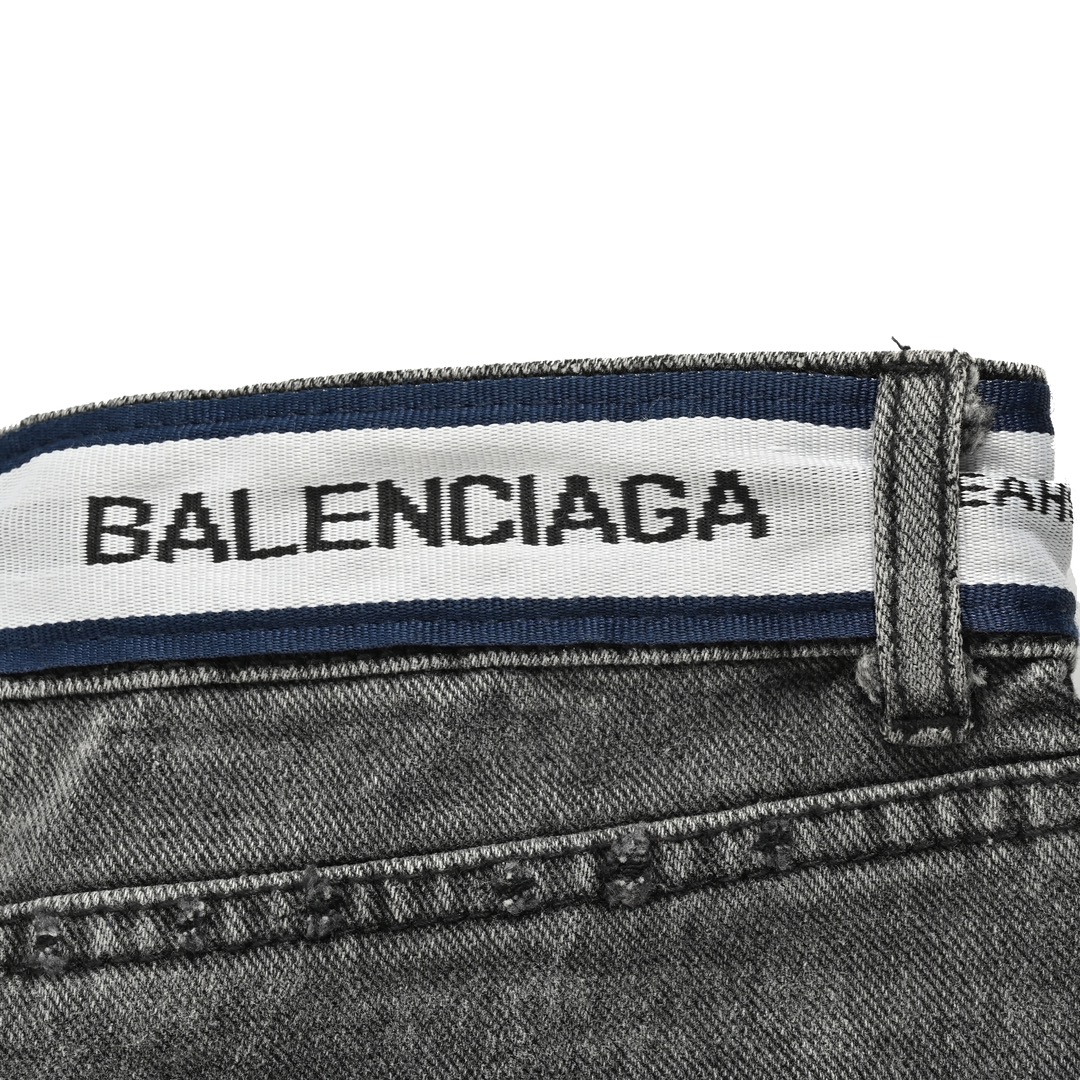 Balenciaga/巴黎世家 腰间字母织带牛仔裤