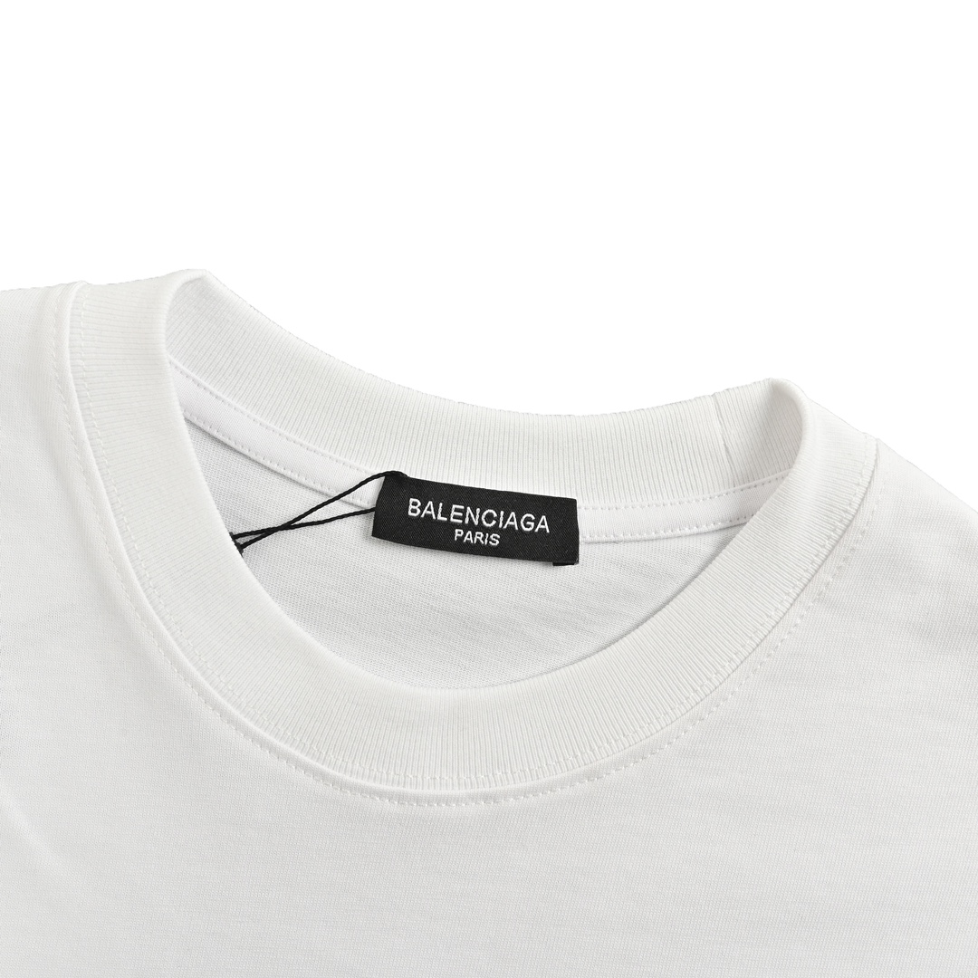 Balenciaga/巴黎世家 24ss 方块3标印花短袖