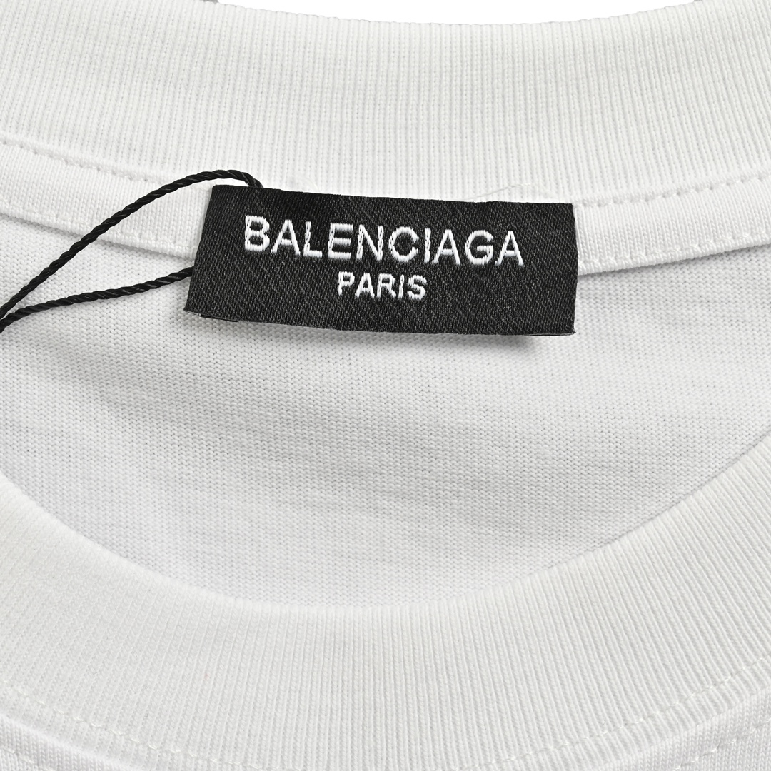 Balenciaga/巴黎世家 24ss 斑驳做旧字母logo短袖