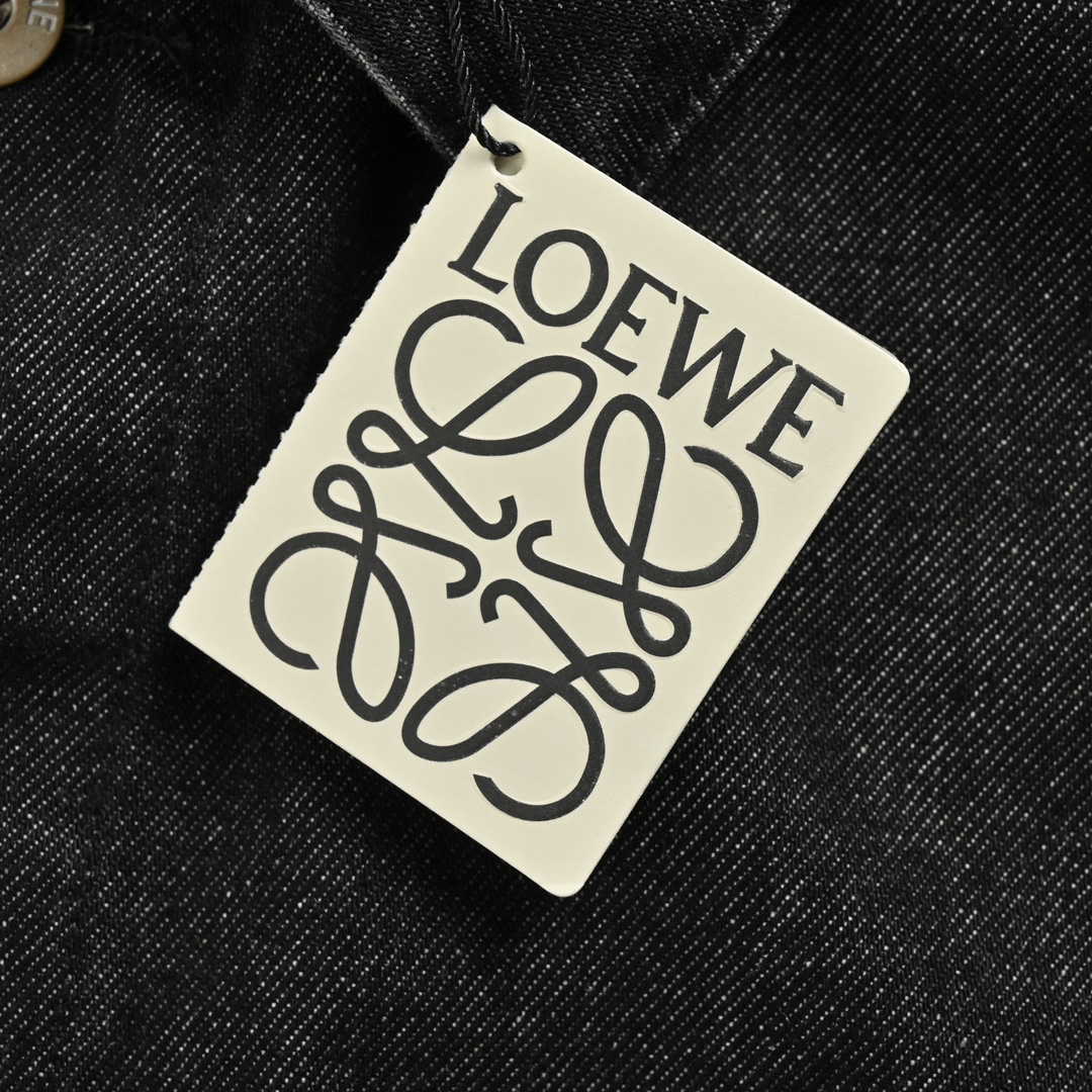 Loewe/罗意威 24Fw 镂空贴布logo套装牛仔外套 LOEWE Anagram单宁牛仔外套