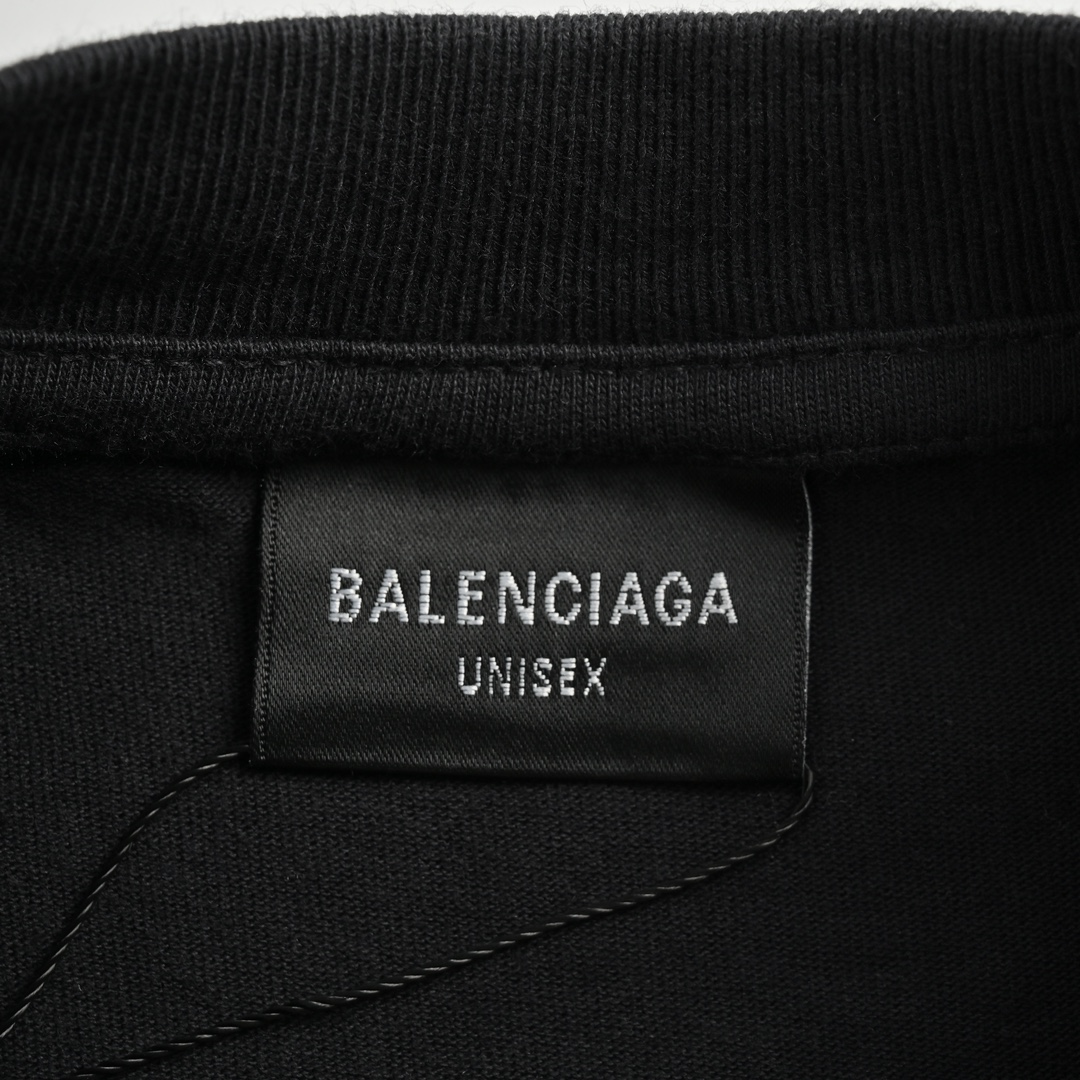 Balenciaga/巴黎世家 24Fw 发泡剪刀皇冠水洗做旧长袖T恤