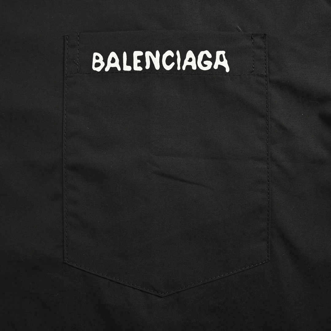 Balenciaga/巴黎世家 24Fw 阴影残缺字母印花衬衫