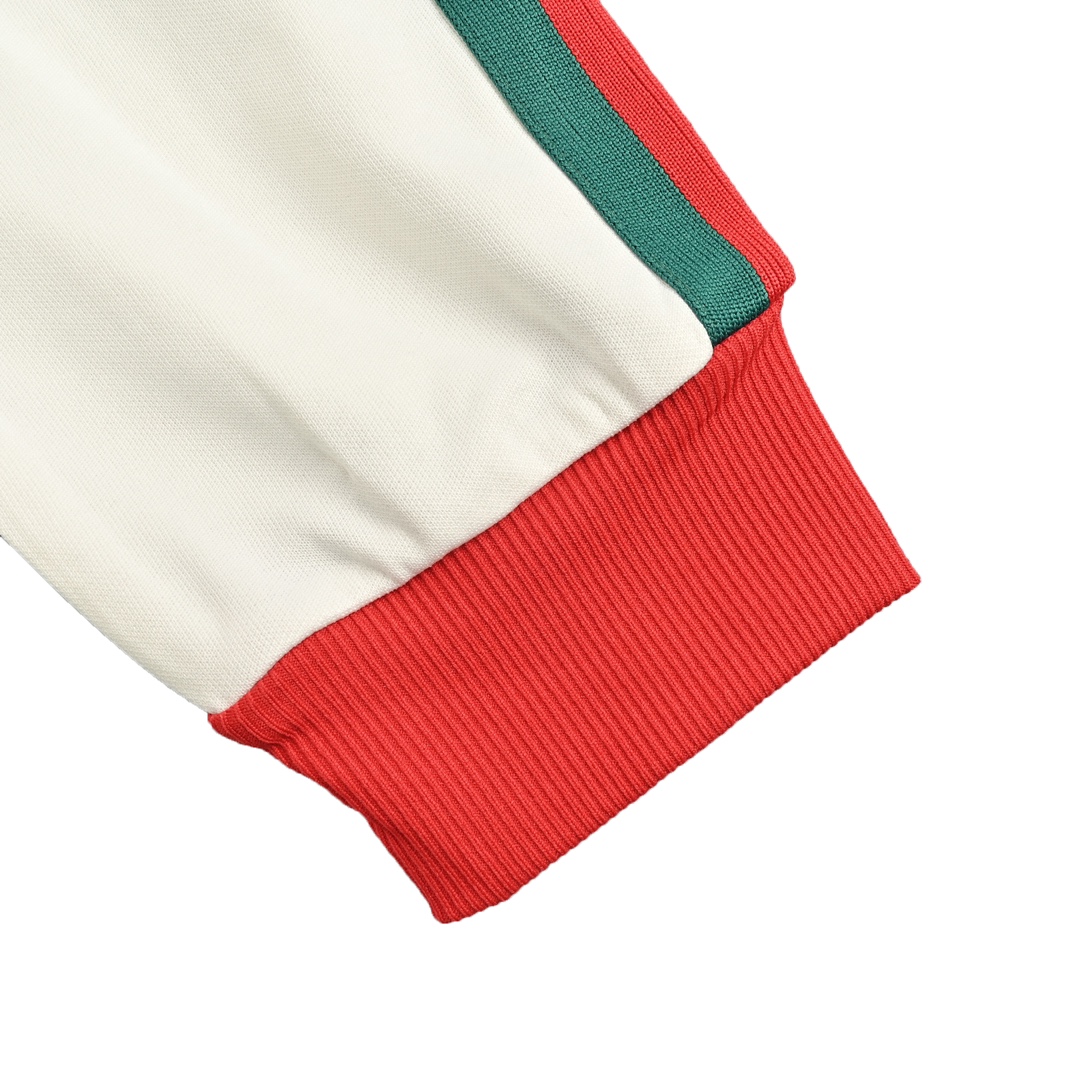 Gucci & Adidas 联名款白红拼接织带拉链外套