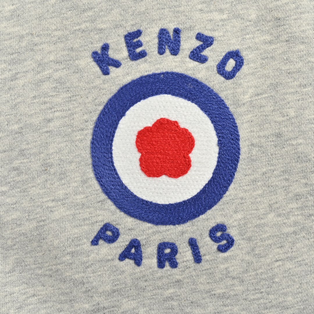 Kenzo/高田贤三 23Fw 蓝色花朵拉链连帽卫衣