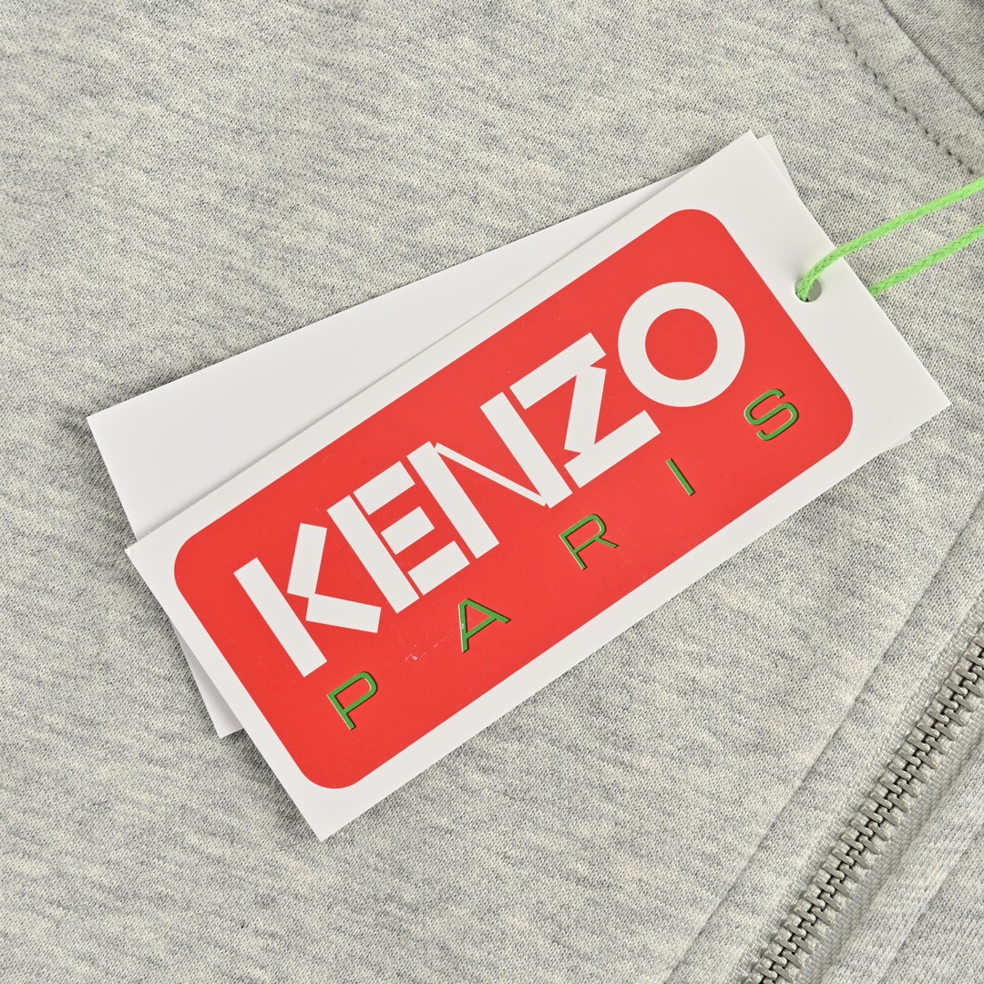 Kenzo/高田贤三 23Fw 蓝色花朵拉链连帽卫衣