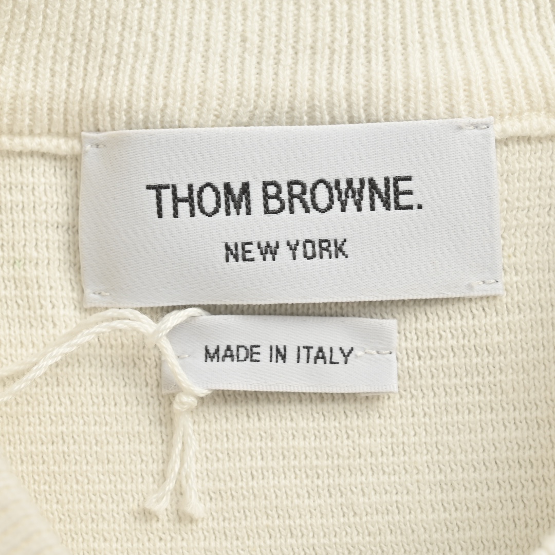 Thom Browne/汤姆布朗 21Fw 双袖织带圆领毛衣