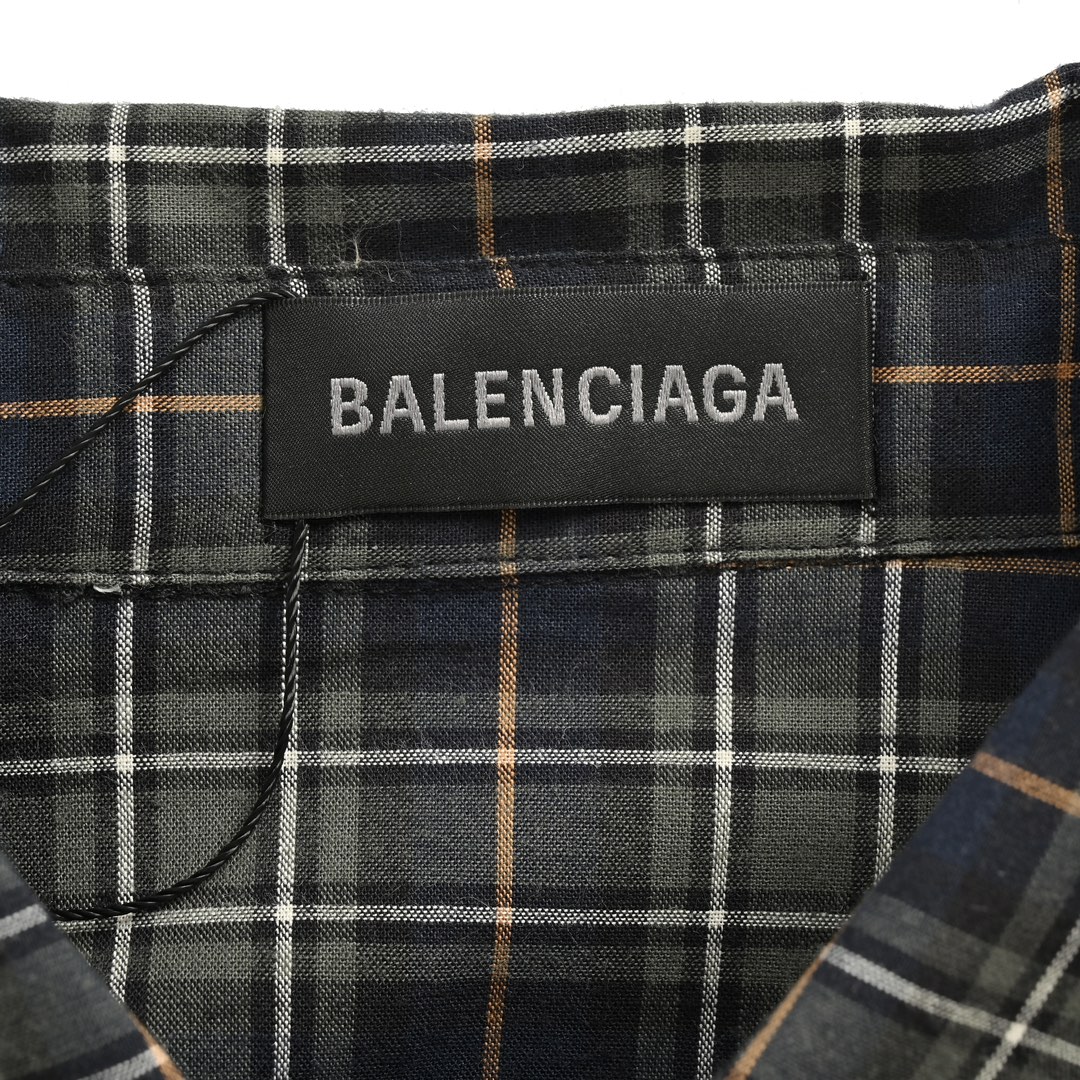 Balenciaga/巴黎世家 24ss 绿格子衬衫 复古感很强的气质绿