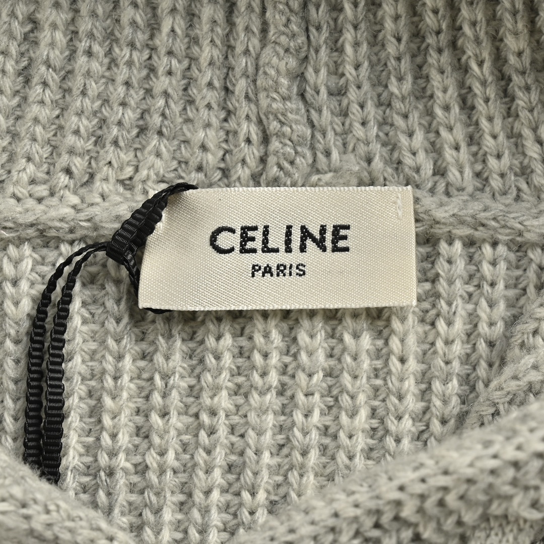 Celine/赛琳 23Fw 毛毡贴布字母连帽毛衣