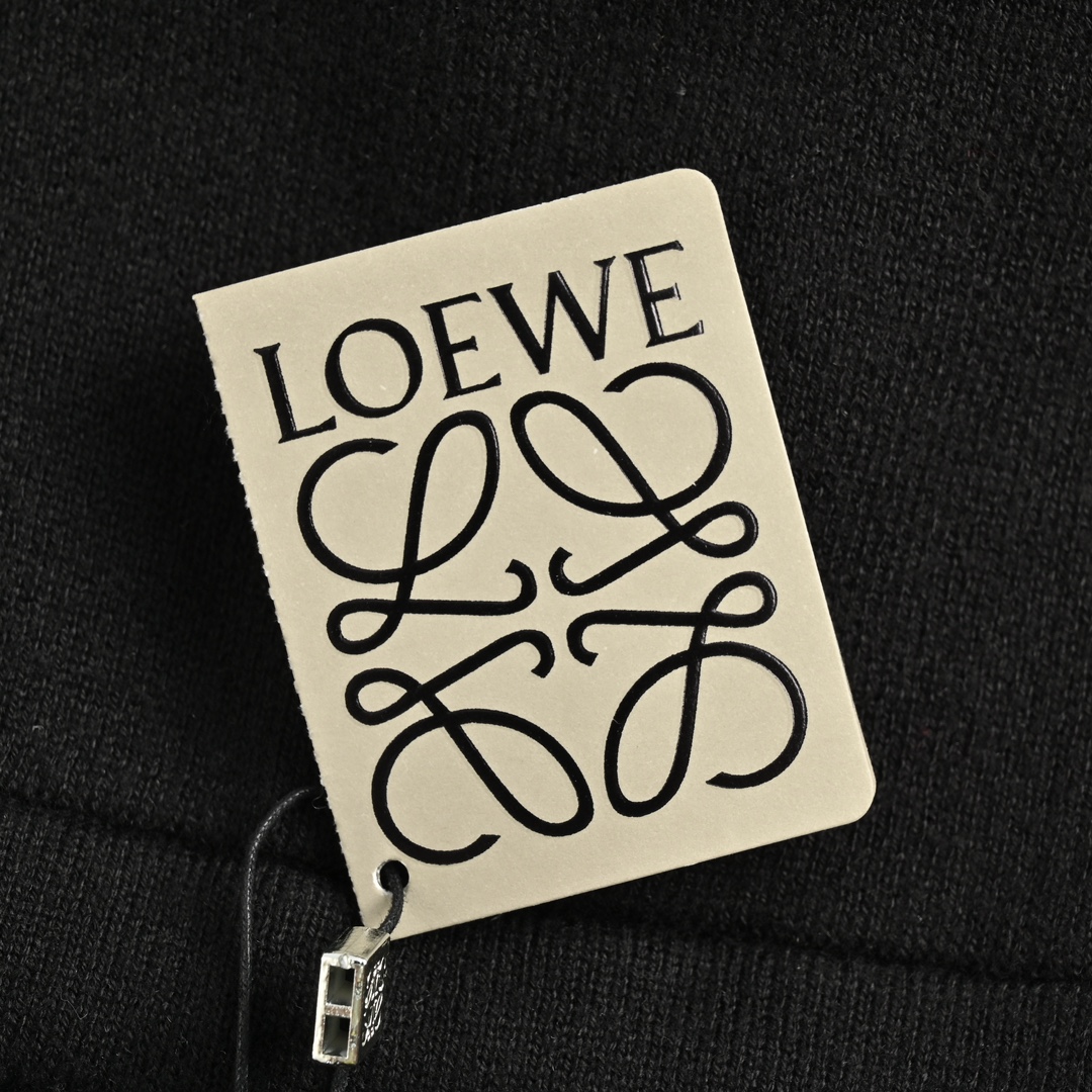 Loewe/罗意威 24Fw 后背浮雕拉链针织连帽外套