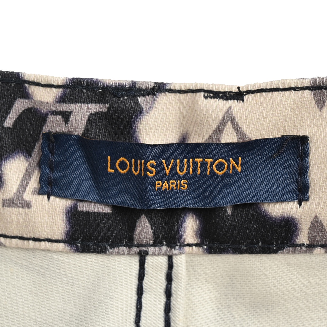 Louis Vuitton/路易威登 24Fw 火烧云老花满印牛仔长裤