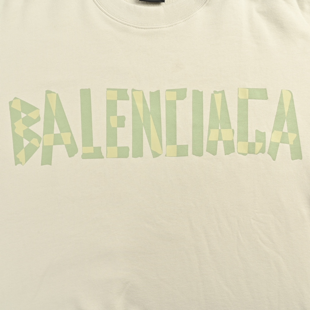 Balenciaga/巴黎世家 24Fw 美纹纸胶带印花圆领卫衣