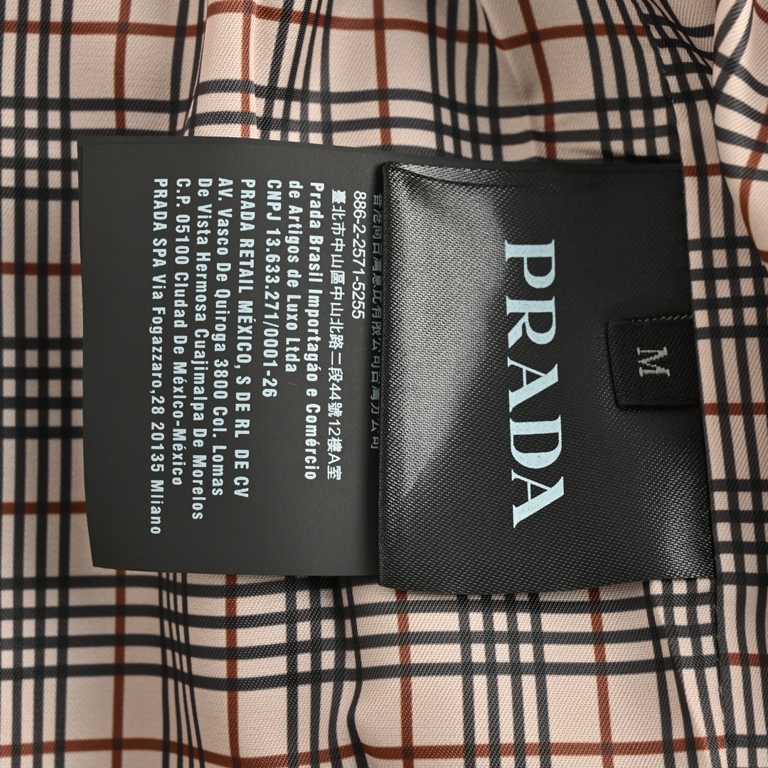 Prada/普拉达 24Fw 后背三角标做旧皮衣外套