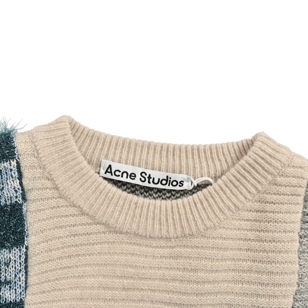 Acne studios 24Fw 拼接圆领毛衣