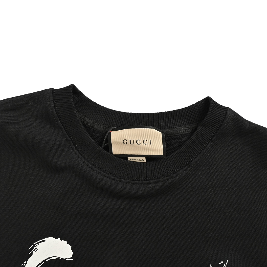 Gucci & Balenciaga 联名款草写字母印花圆领卫衣