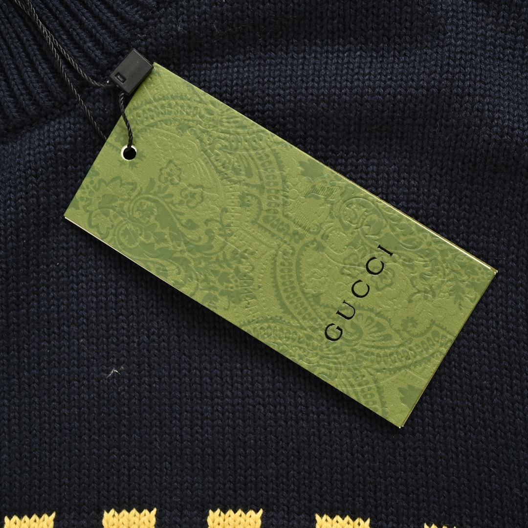 Gucci/古驰 24Fw 提花字母撞色拼接毛衣