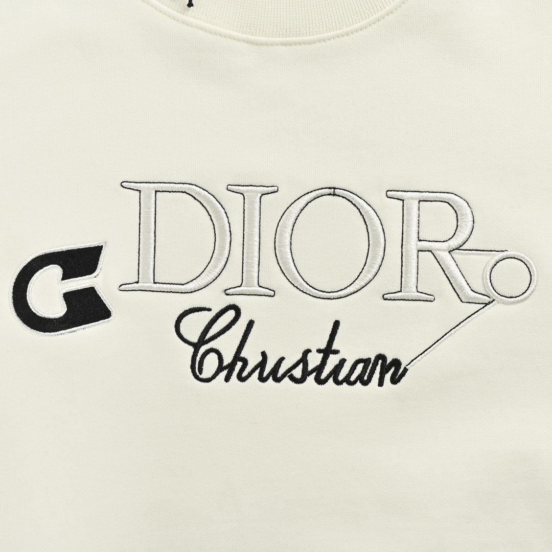 Dior/迪奥 24Fw 刺绣别针字母圆领卫衣