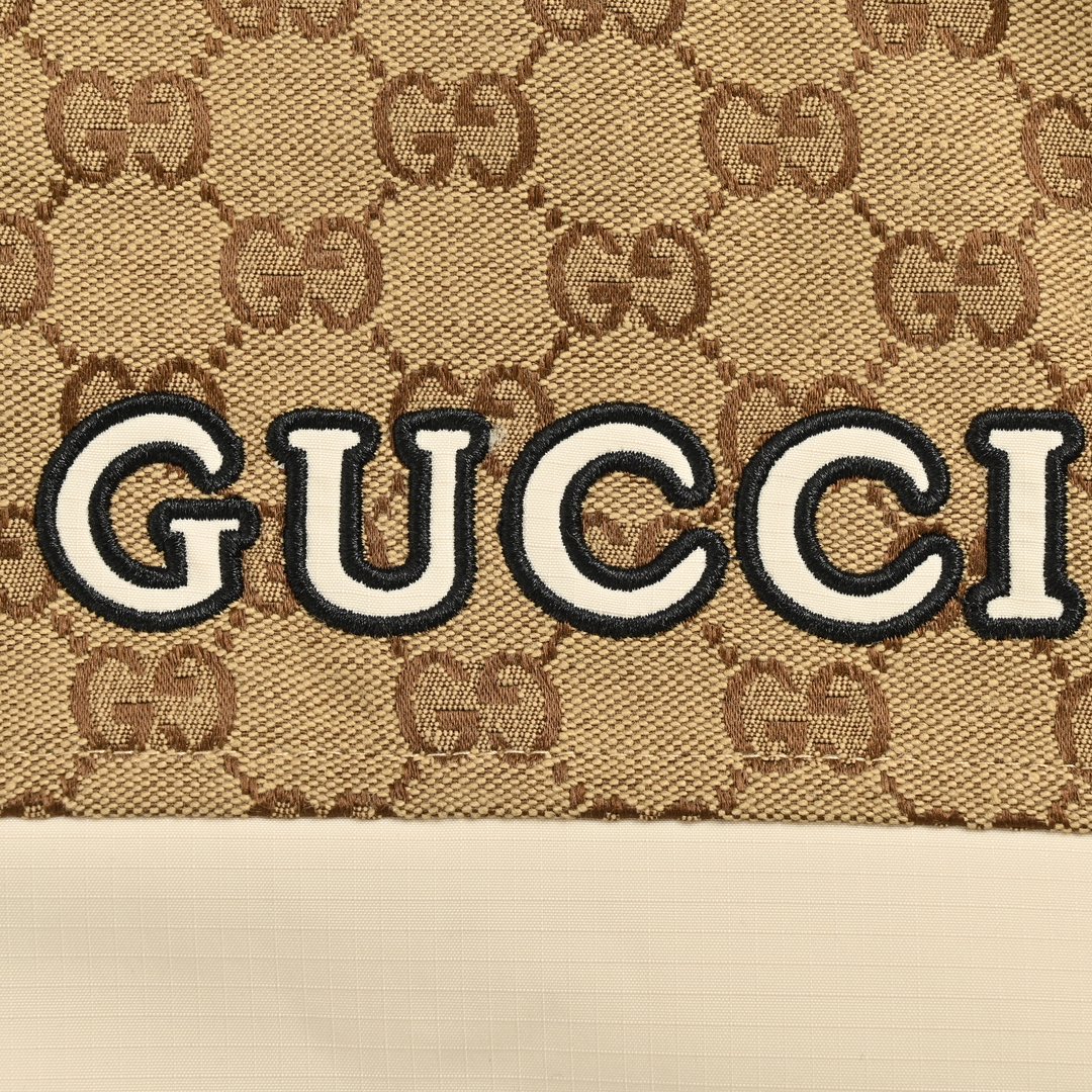 Gucci/古驰 24Fw 拼接满印老花连帽风衣外套