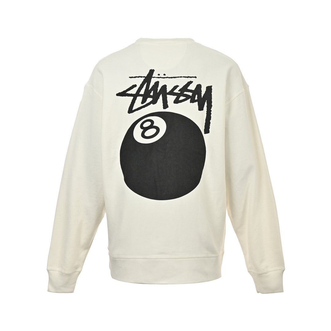 Stussy/斯图西 24Fw 黑八圆领卫衣