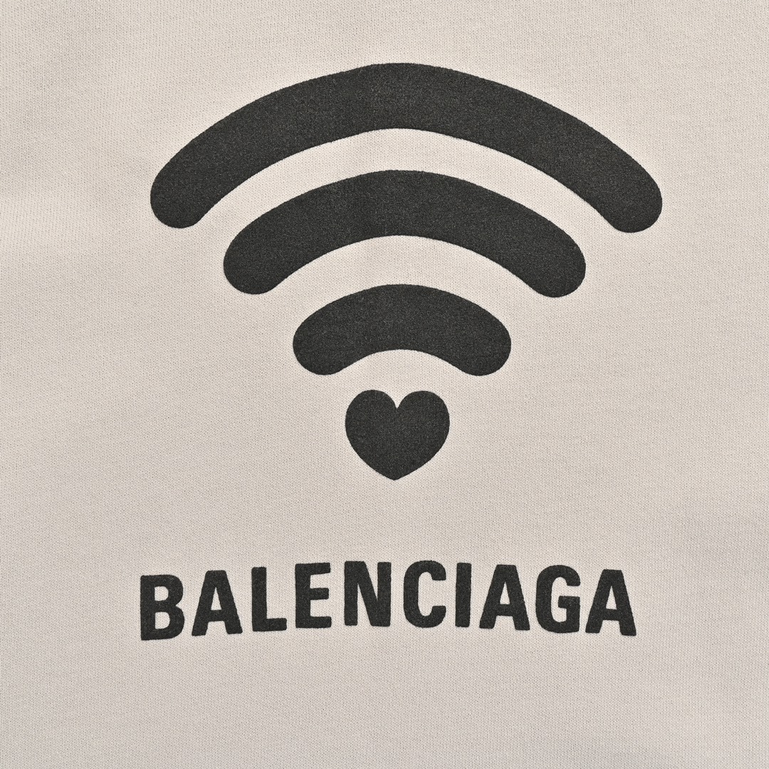 Balenciaga/巴黎世家 24Fw 无线信号字母印花连帽卫衣