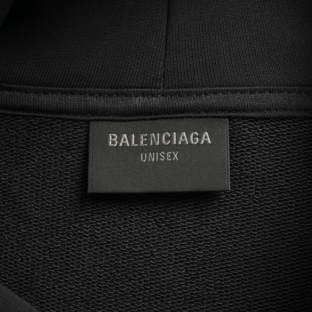 Balenciaga/巴黎世家 24Fw 模糊可乐印花连帽卫衣